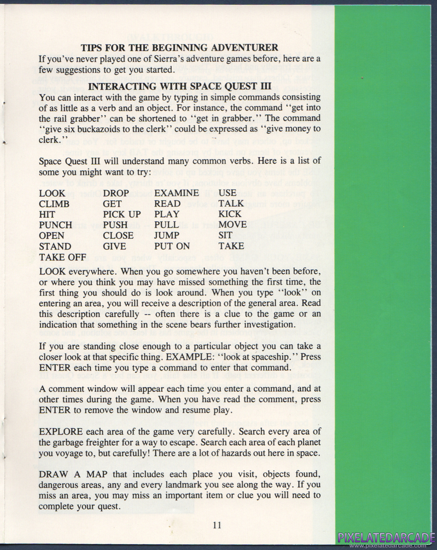 Space Quest III: The Pirates of Pestulon: Instruction Manual - Page 12