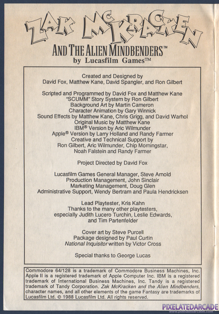Zak McKracken and the Alien Mindbenders: Instruction Manual - Page 2