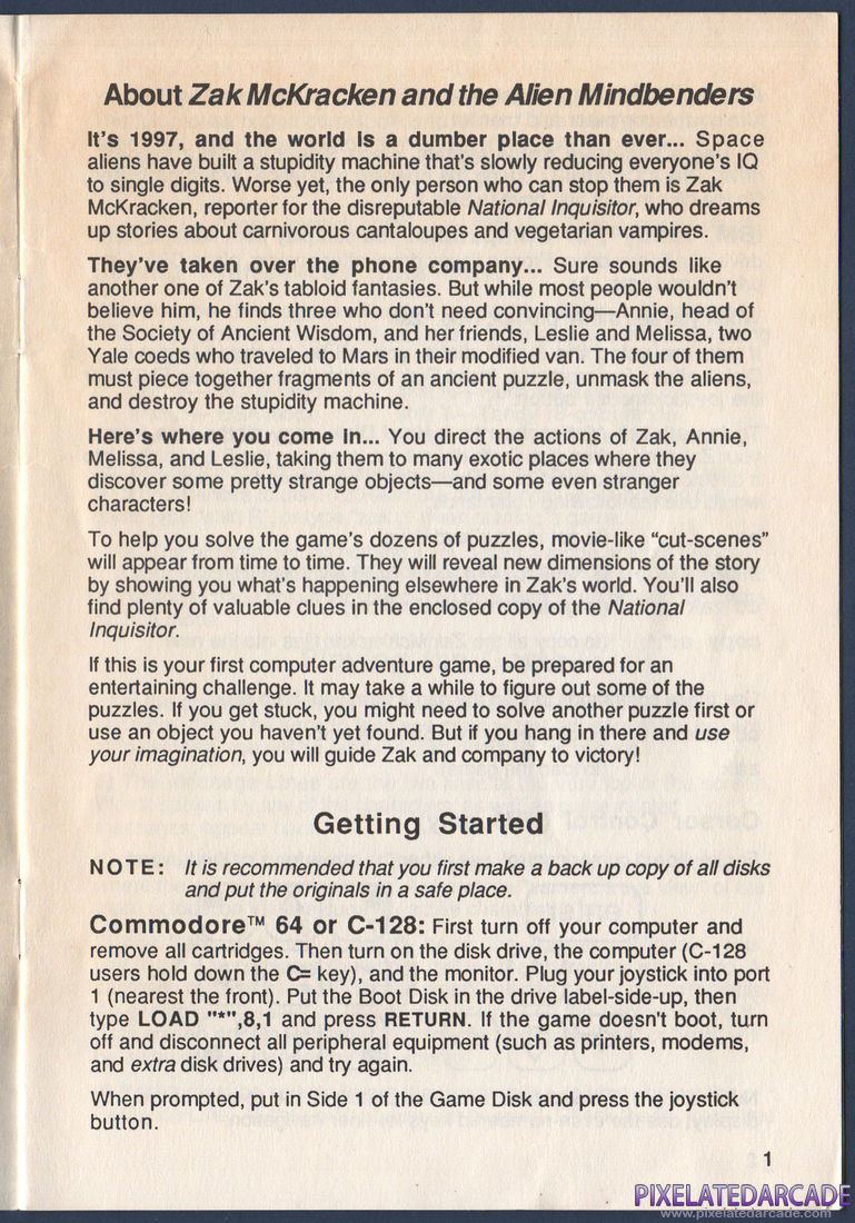 Zak McKracken and the Alien Mindbenders: Instruction Manual - Page 3