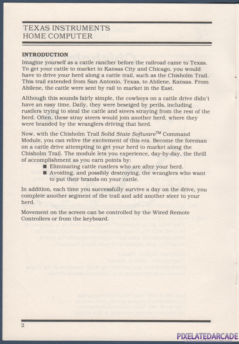 Chisholm Trail: Instruction Manual - Page 2