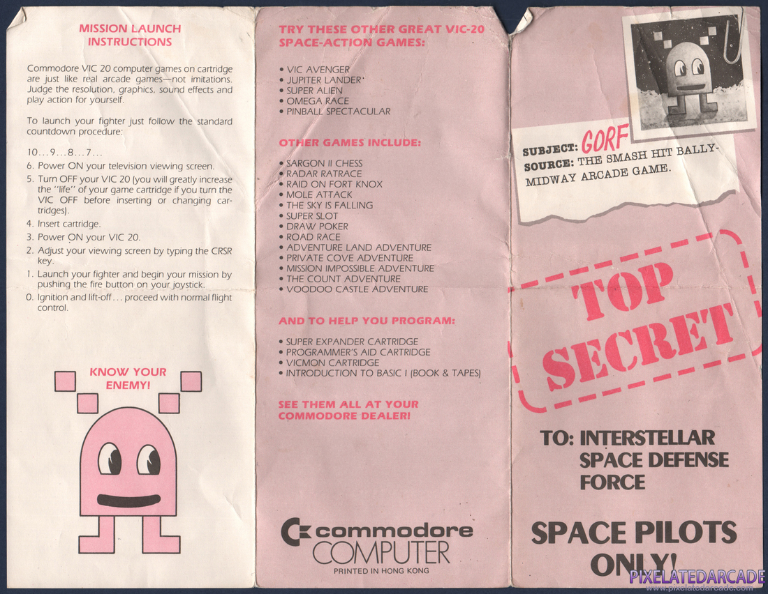 Gorf: Instruction Manual - Page 1