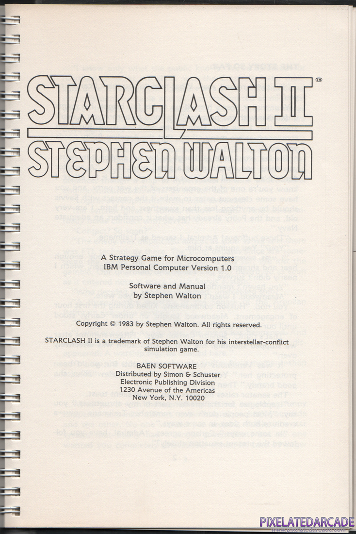 Starclash II: Instruction Manual - Page 1
