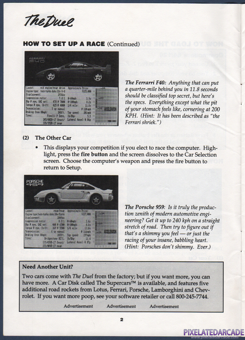 The Duel: Test Drive II: Instruction Manual - Page 4
