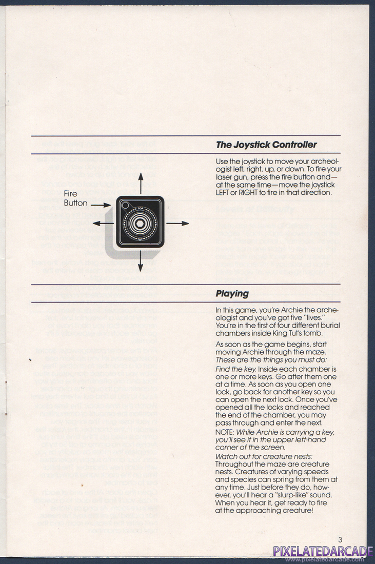 Tutankham: Instruction Manual - Page 3