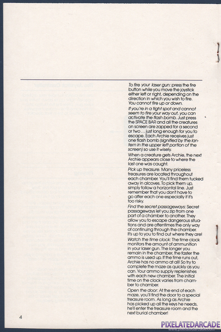 Tutankham: Instruction Manual - Page 4