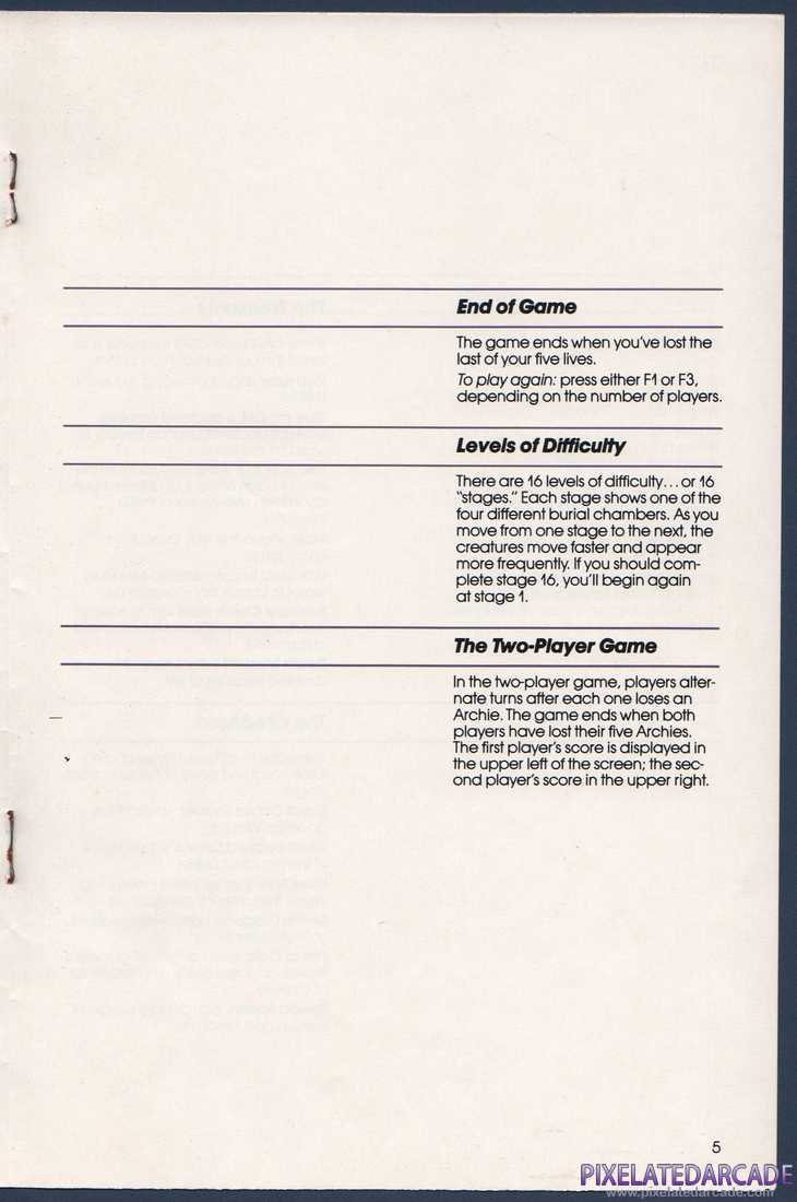 Tutankham: Instruction Manual - Page 5