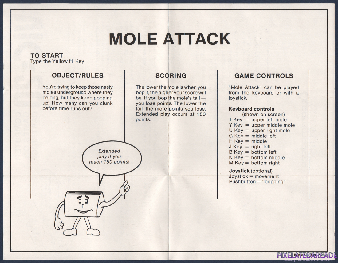 Mole Attack: Instruction Manual - Back