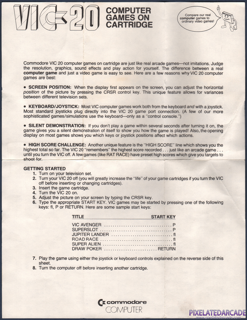 Radar Ratrace: Instruction Manual - Front