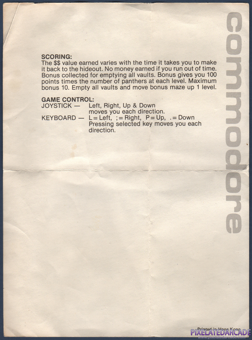 Raid on Fort Knox: Instruction Manual - Back