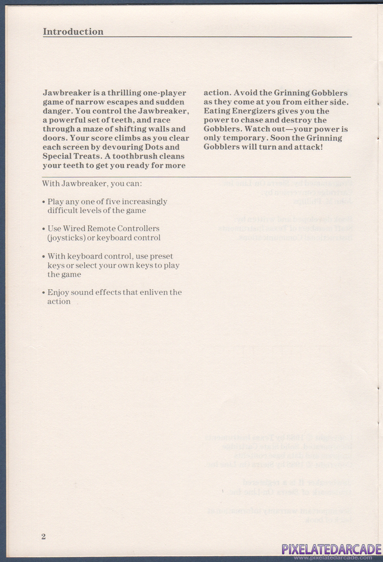 Jawbreaker II: Instruction Manual - Page 2
