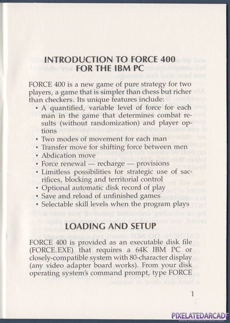 Force 400: Instruction Manual - Page 1