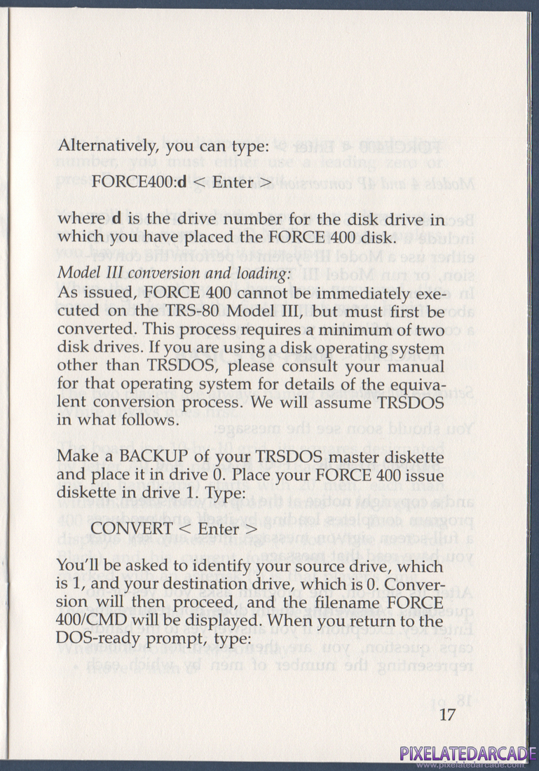 Force 400: Instruction Manual - Page 17