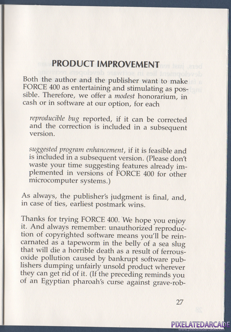 Force 400: Instruction Manual - Page 27