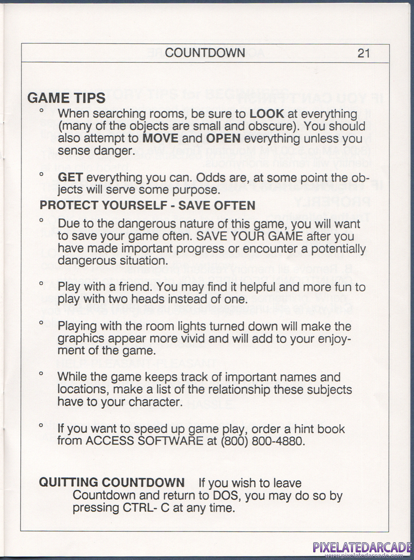Countdown: Instruction Manual - Page 22