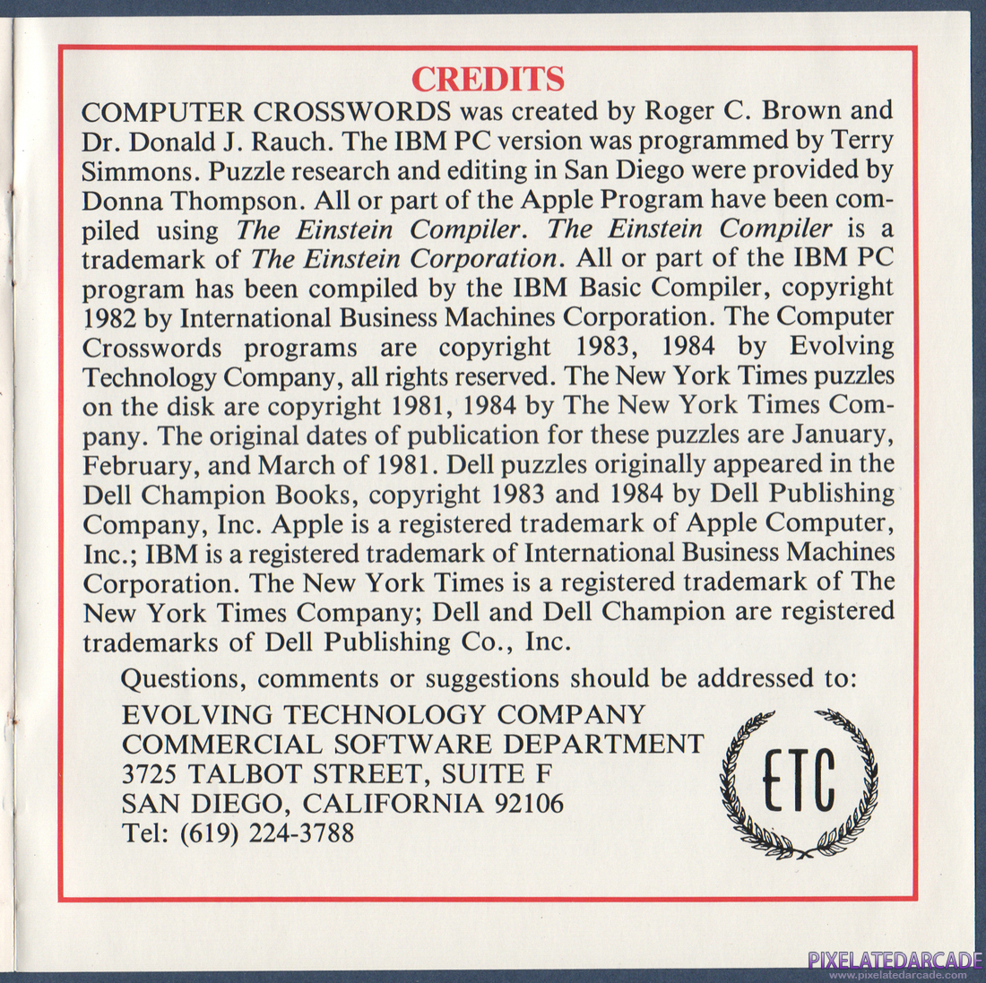 Computer Crosswords: Instruction Manual - Page 7