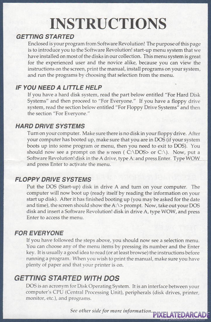 Save Our Pizzas: Installation Instructions - Front
