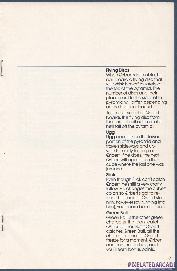 Q*bert: Instruction Manual - Page 5