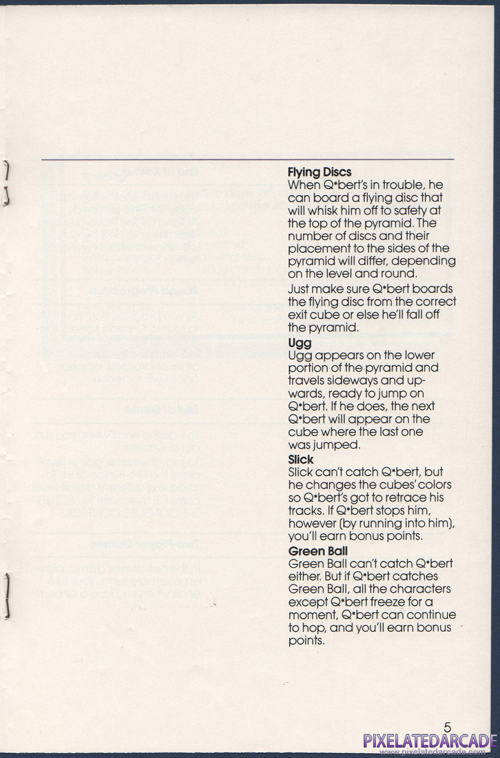 Q*bert: Instruction Manual - Page 5
