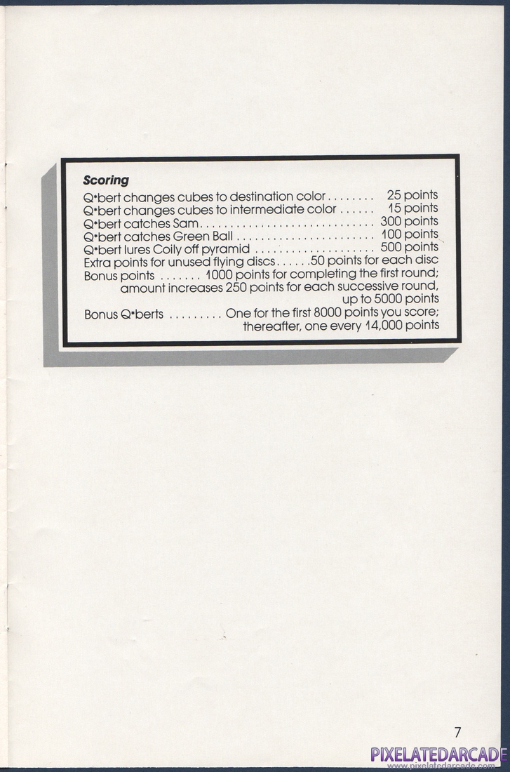 Q*bert: Instruction Manual - Page 7