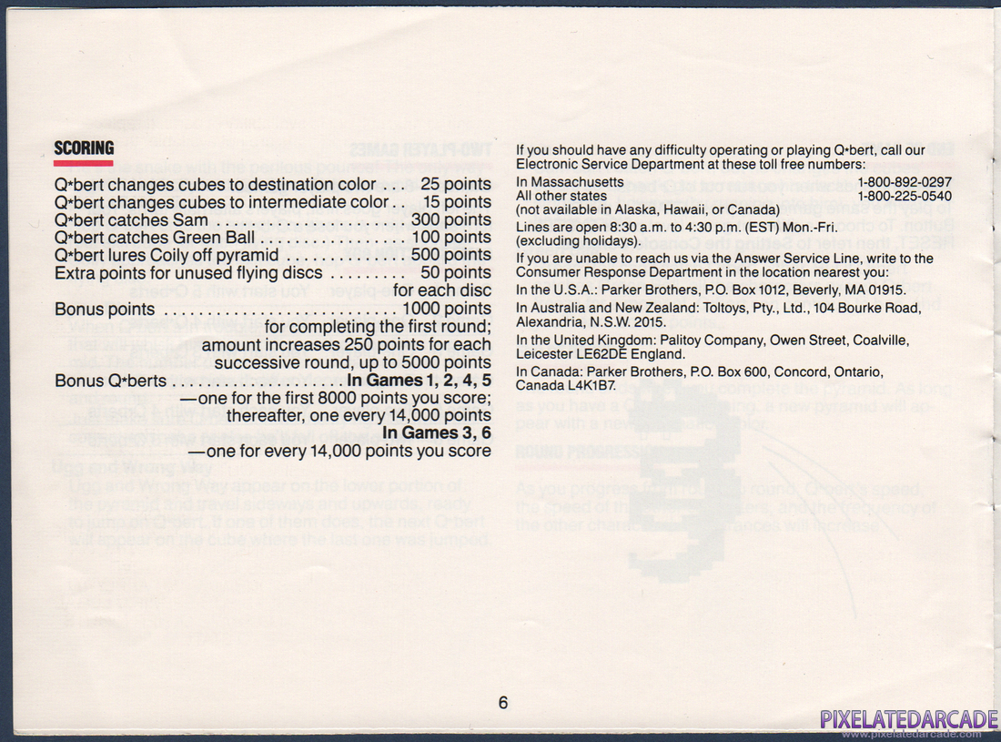 Q*bert: Instruction Manual - Page 6