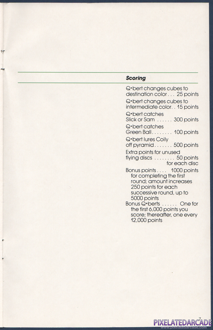 Q*bert: Instruction Manual - Page 7
