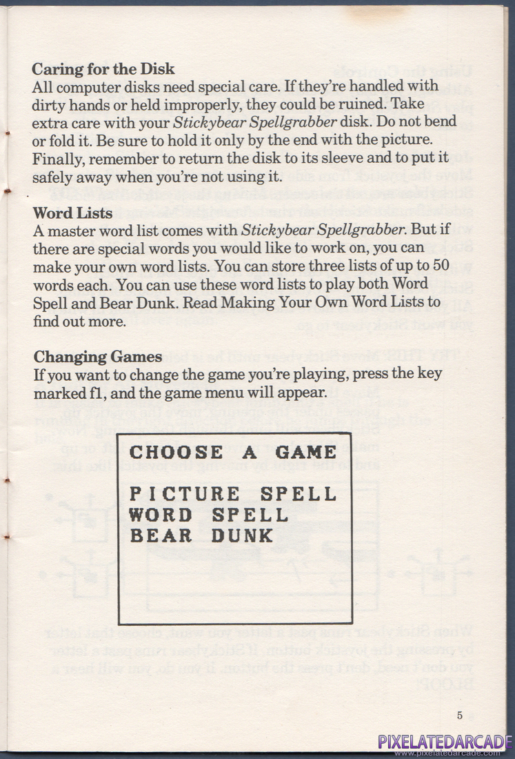 Stickybear Spellgrabber: Instruction Manual - Page 5