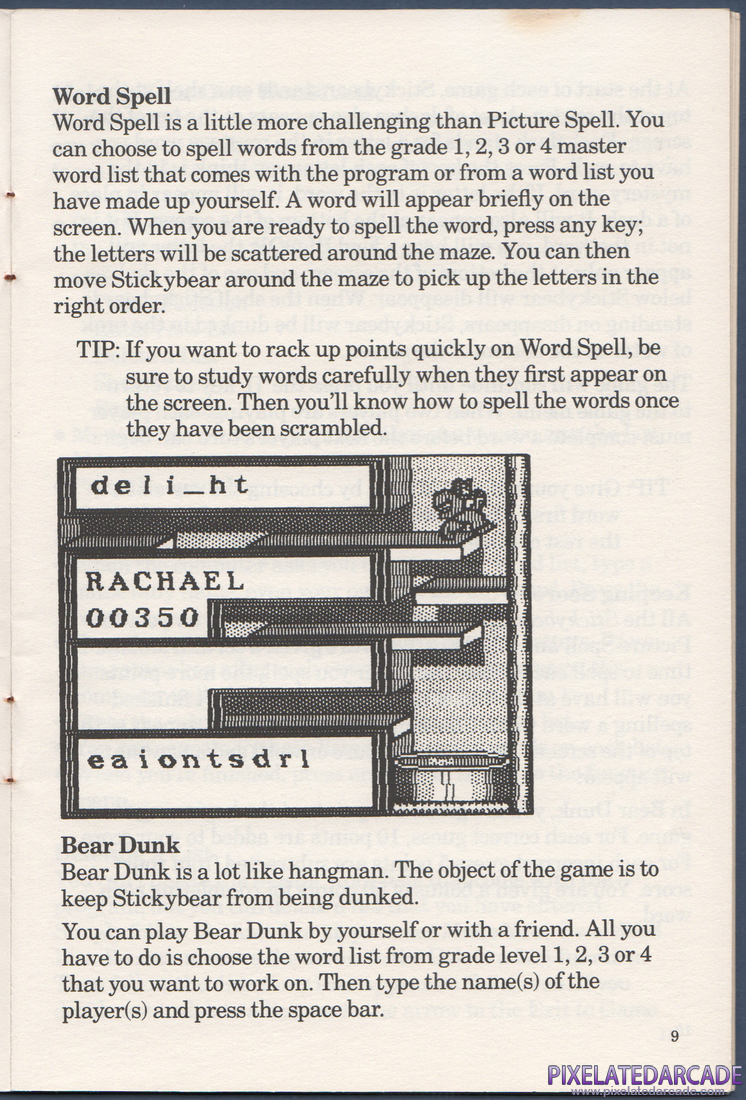 Stickybear Spellgrabber: Instruction Manual - Page 9