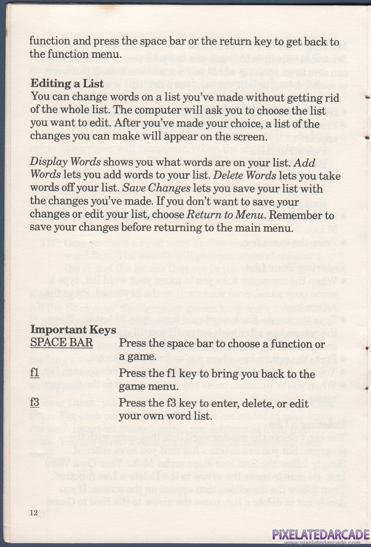 Stickybear Spellgrabber: Instruction Manual - Page 12