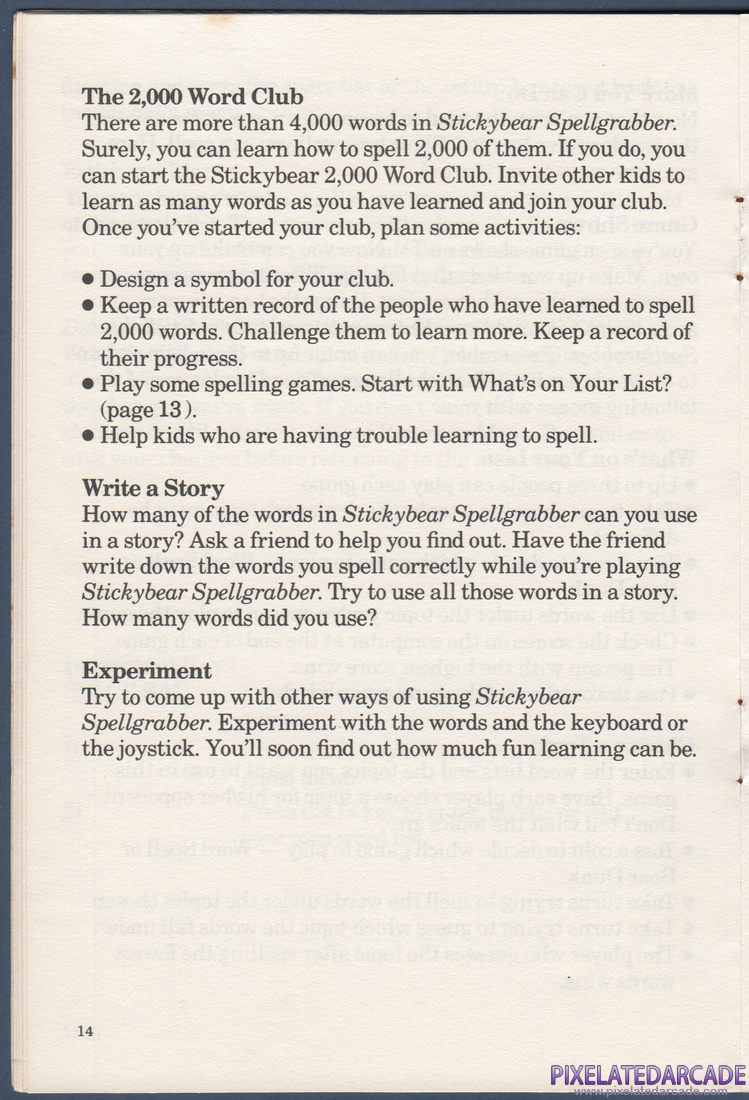 Stickybear Spellgrabber: Instruction Manual - Page 14
