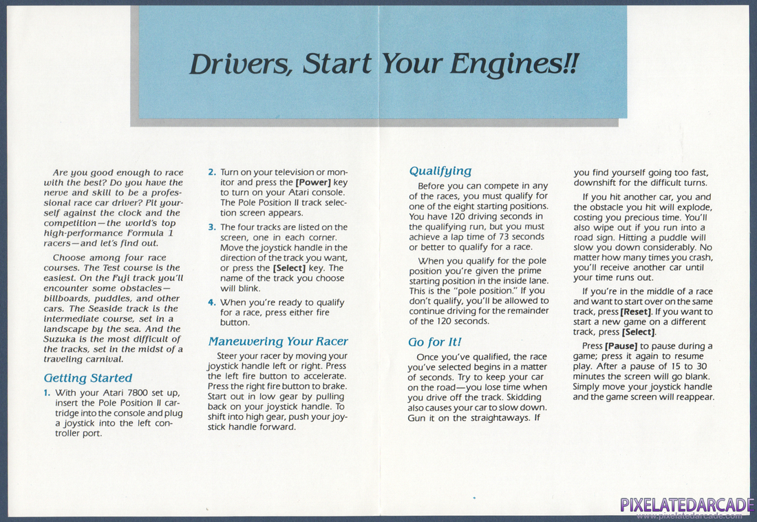 Pole Position II: Instruction Manual - Page 2