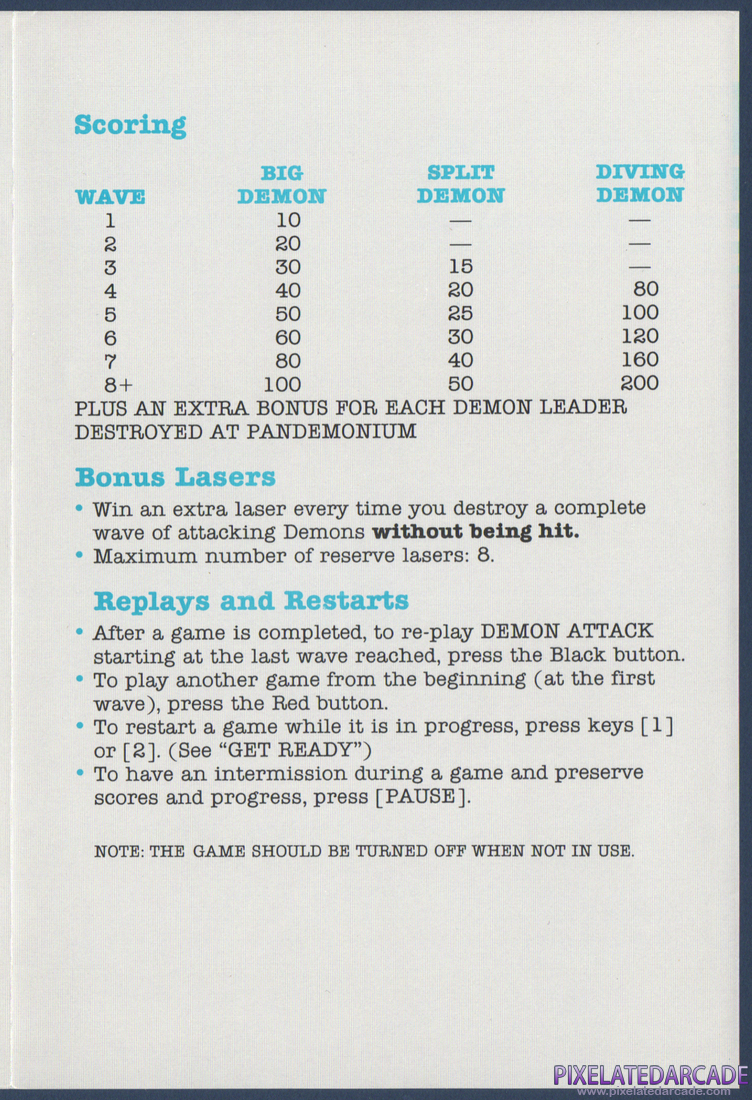 Demon Attack: Instruction Manual - Page 4