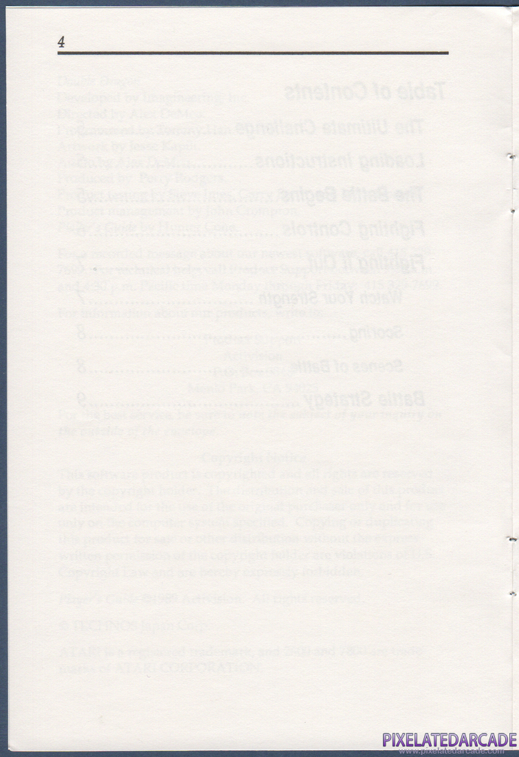 Double Dragon: Instruction Manual - Page 4