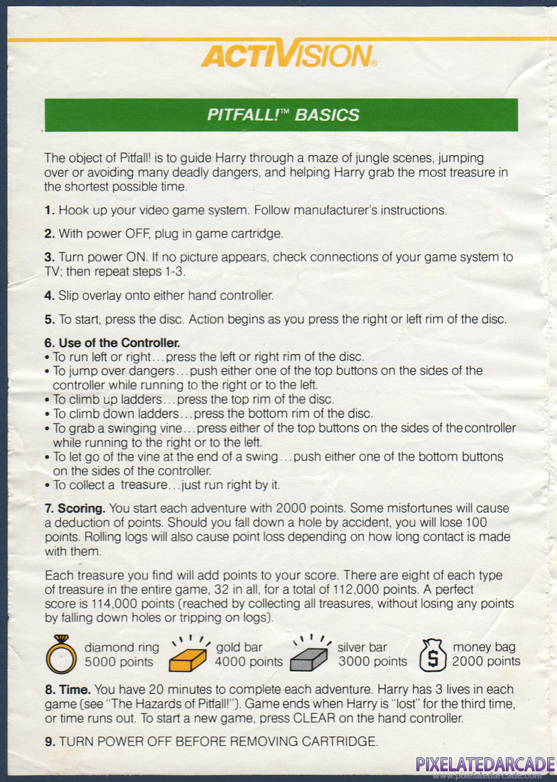Pitfall!: Instruction Manual - Page 2