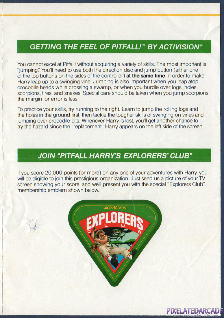 Pitfall!: Instruction Manual - Page 4
