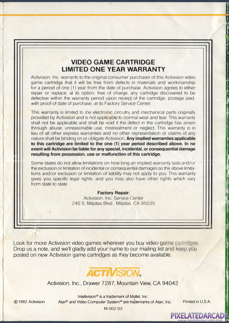 Pitfall!: Instruction Manual - Page 6