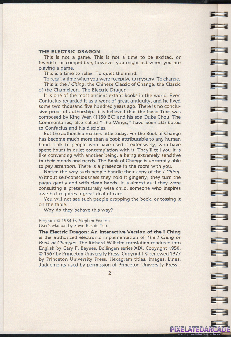 The Electric Dragon: The Interactive Version of the I Ching: Instruction Manual - Page 2