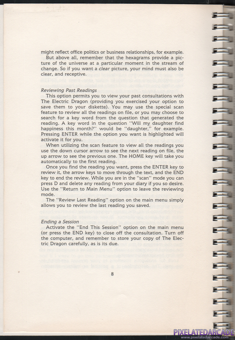 The Electric Dragon: The Interactive Version of the I Ching: Instruction Manual - Page 8