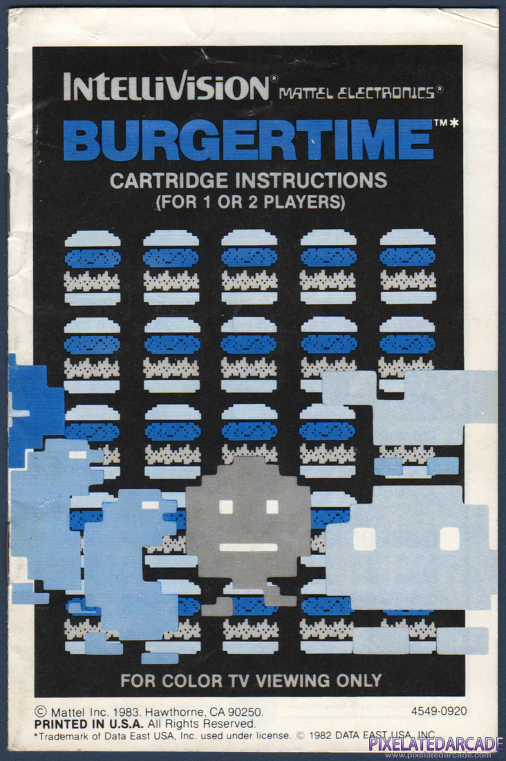 BurgerTime: BurgerTime Instruction Manual - Page 1