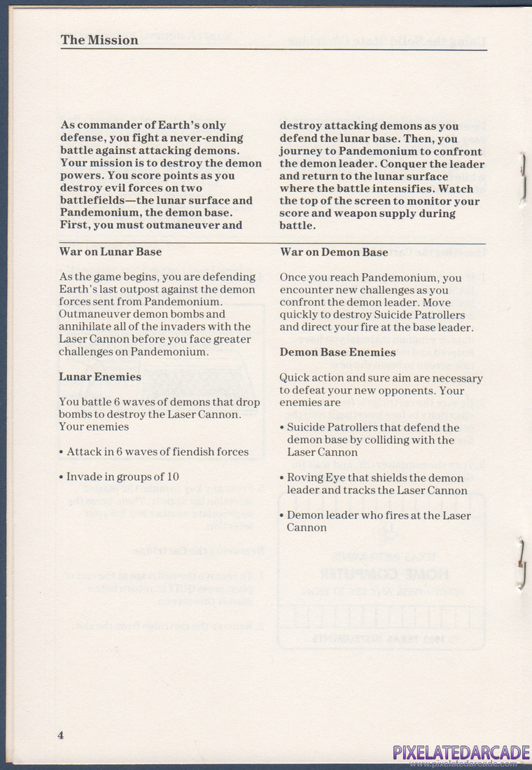 Demon Attack: Instruction Manual - Page 4