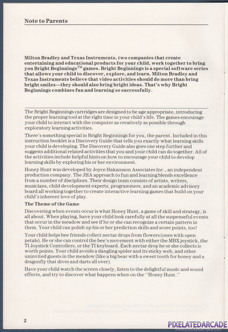 Honey Hunt: Instruction Manual - Page 2