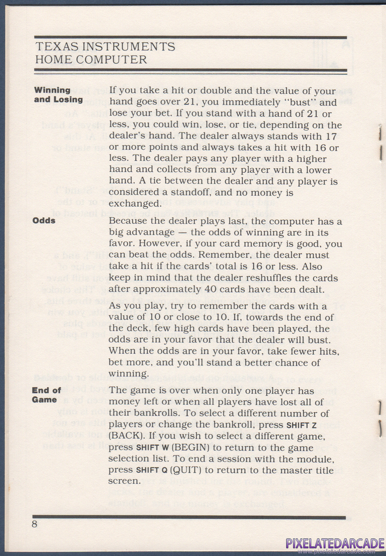 Blackjack & Poker: Instruction Manual - Page 8