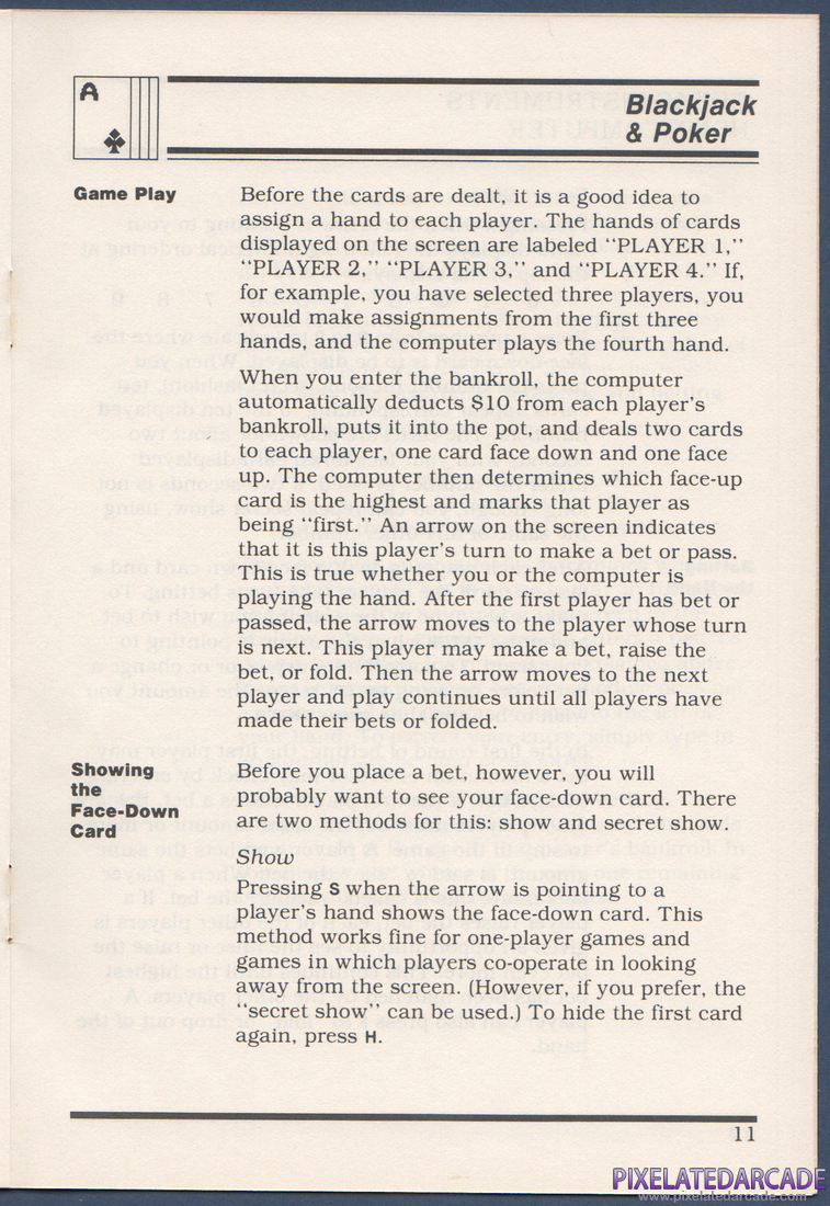 Blackjack & Poker: Instruction Manual - Page 11