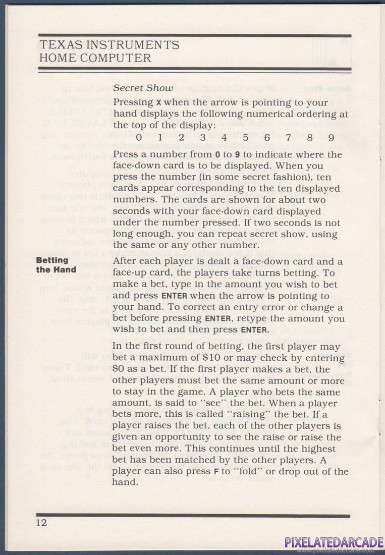 Blackjack & Poker: Instruction Manual - Page 12
