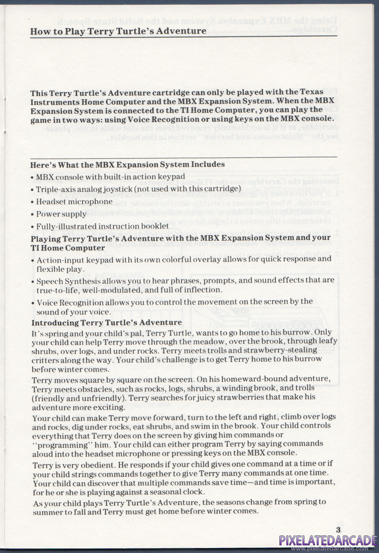 Terry Turtle's Adventure: Instruction Manual - Page 3