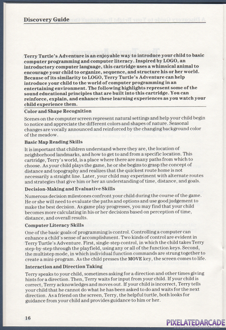 Terry Turtle's Adventure: Instruction Manual - Page 16