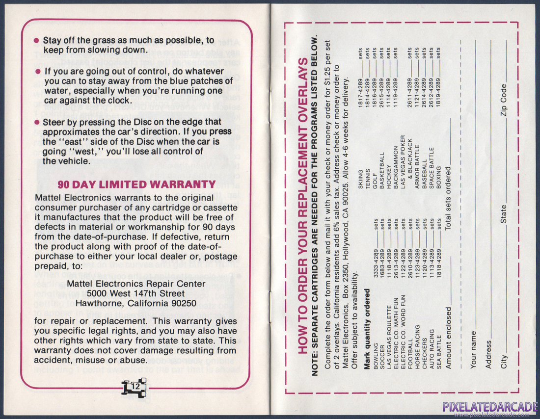 Auto Racing: Instruction Manual - Page 8