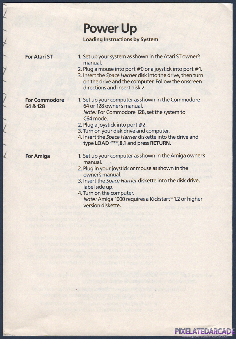 Space Harrier: Instruction Manual - Page 5