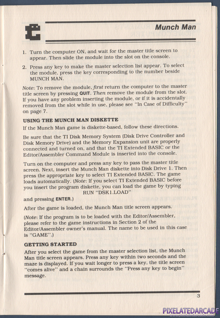 MunchMan: Instruction Manual - Page 3