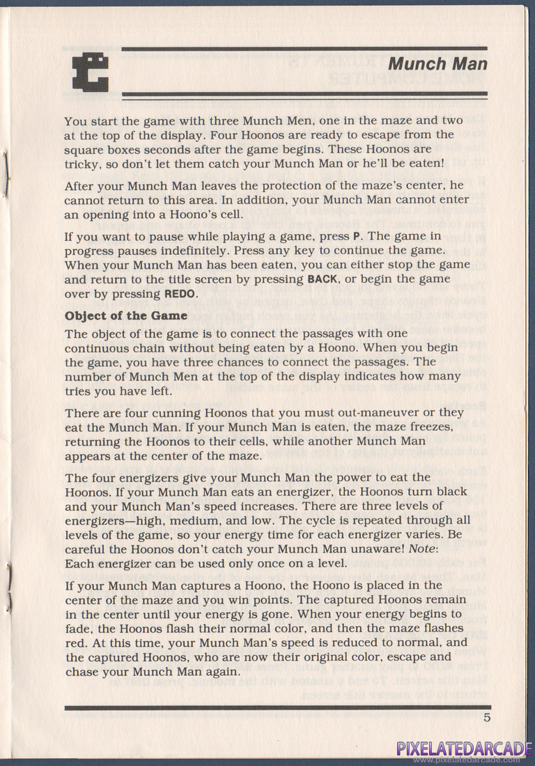 MunchMan: Instruction Manual - Page 5