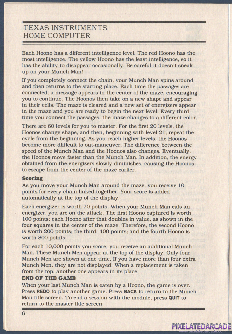 MunchMan: Instruction Manual - Page 6